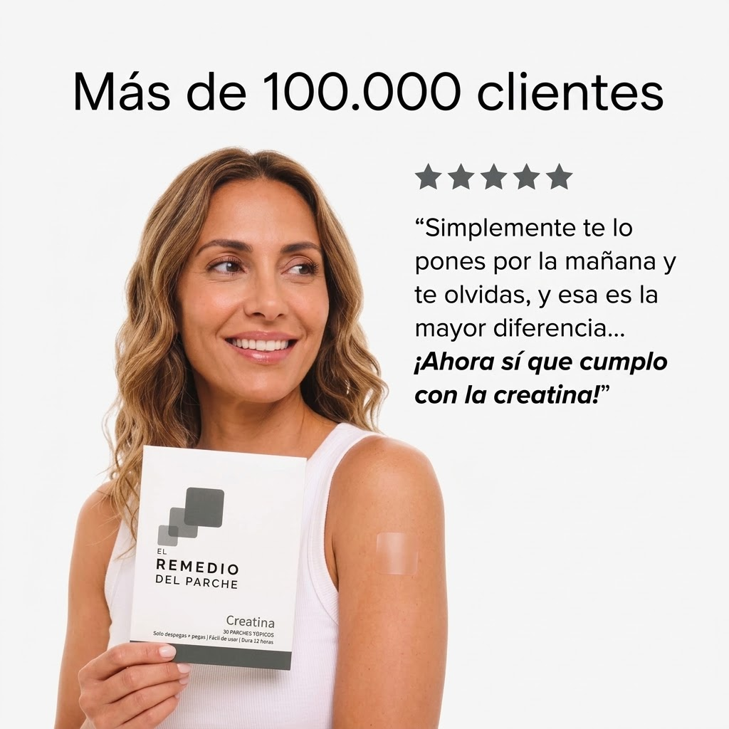 Testimonio visual de una clienta de parches de creatina